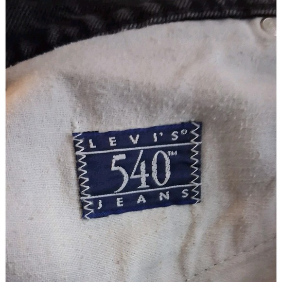 Vintage Levis 540 Jeans Mens 37x35 (tag 38) Black Relaxed Fit Made USA 90s Tall - Picture 7 of 12